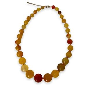 NWOT Golden Yellow Agate Stone Beads Chunky Statement Necklace
